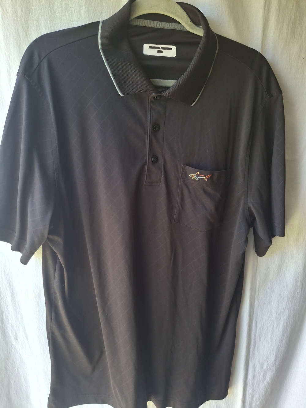 Greg Norman Collection Black Polo with Contrast Piping